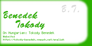 benedek tokody business card